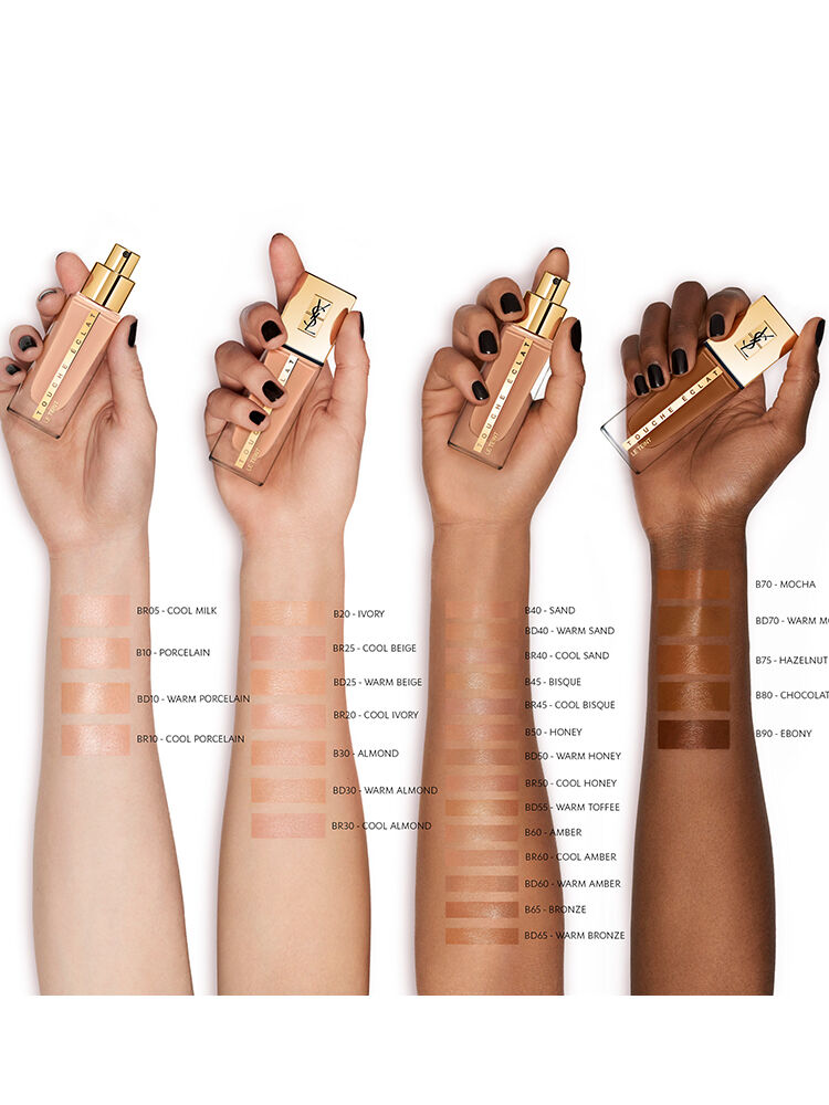 BASE LIQUIDA LUMINOSA YSL TOUCHE ECLAT LE TEINT COM COBERTURA MEDIA E 24H DE HIDRATACAO