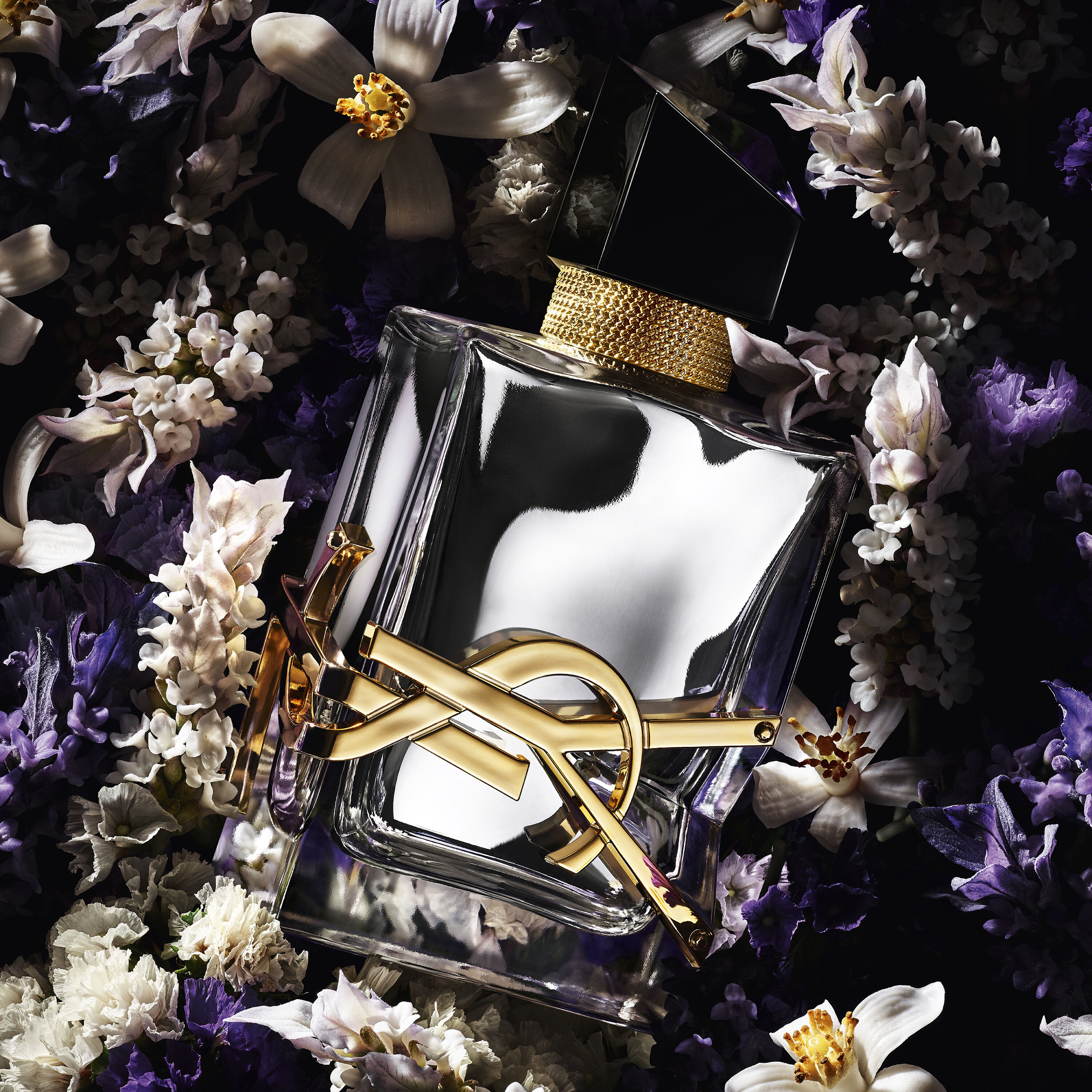 LIBRE L'ABSOLU PLATINE EAU DE PARFUM YSL PERFUME FEMININO COM FLOR DE LARANJEIRAS