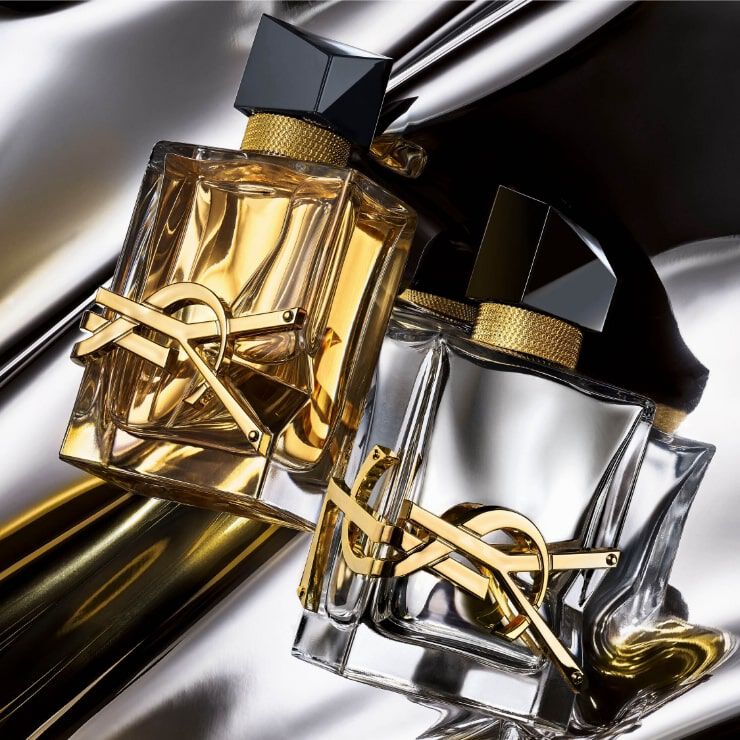 LIBRE L'ABSOLU PLATINE EAU DE PARFUM YSL PERFUME FEMININO COM FLOR DE LARANJEIRAS