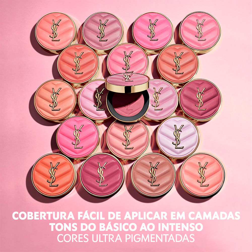 BLUSH EM PO COMPACTO YSL MAKE ME BLUSH POWDER COM EFEITO MATTE E ACABAMENTO IMPECAVEL
