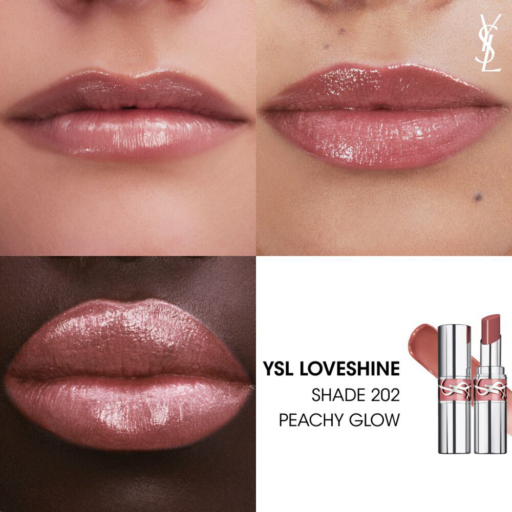 Aplicacao batom hidratante brilhante YSL LOVESHINE